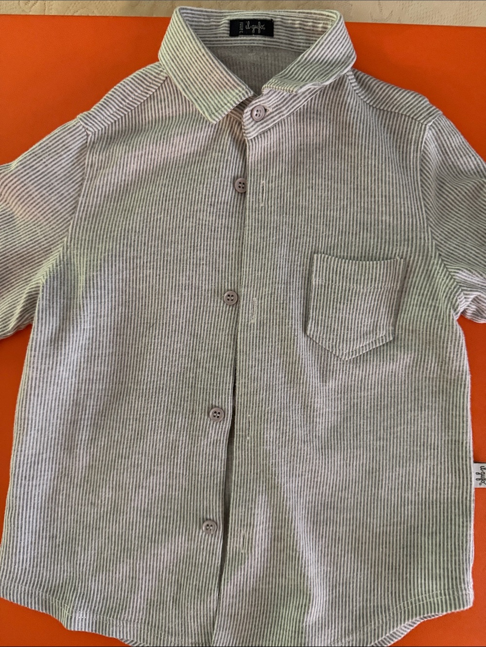 Il Gufo Light Gray Striped Button-Down Shirt